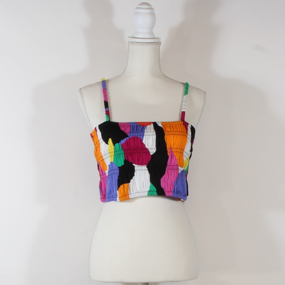 A New Day Multi Color Cropped Tank Spaghetti Strap Crop Top
